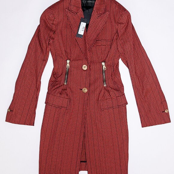 Versace Houndstooth Print Coat - Picture 3 of 10